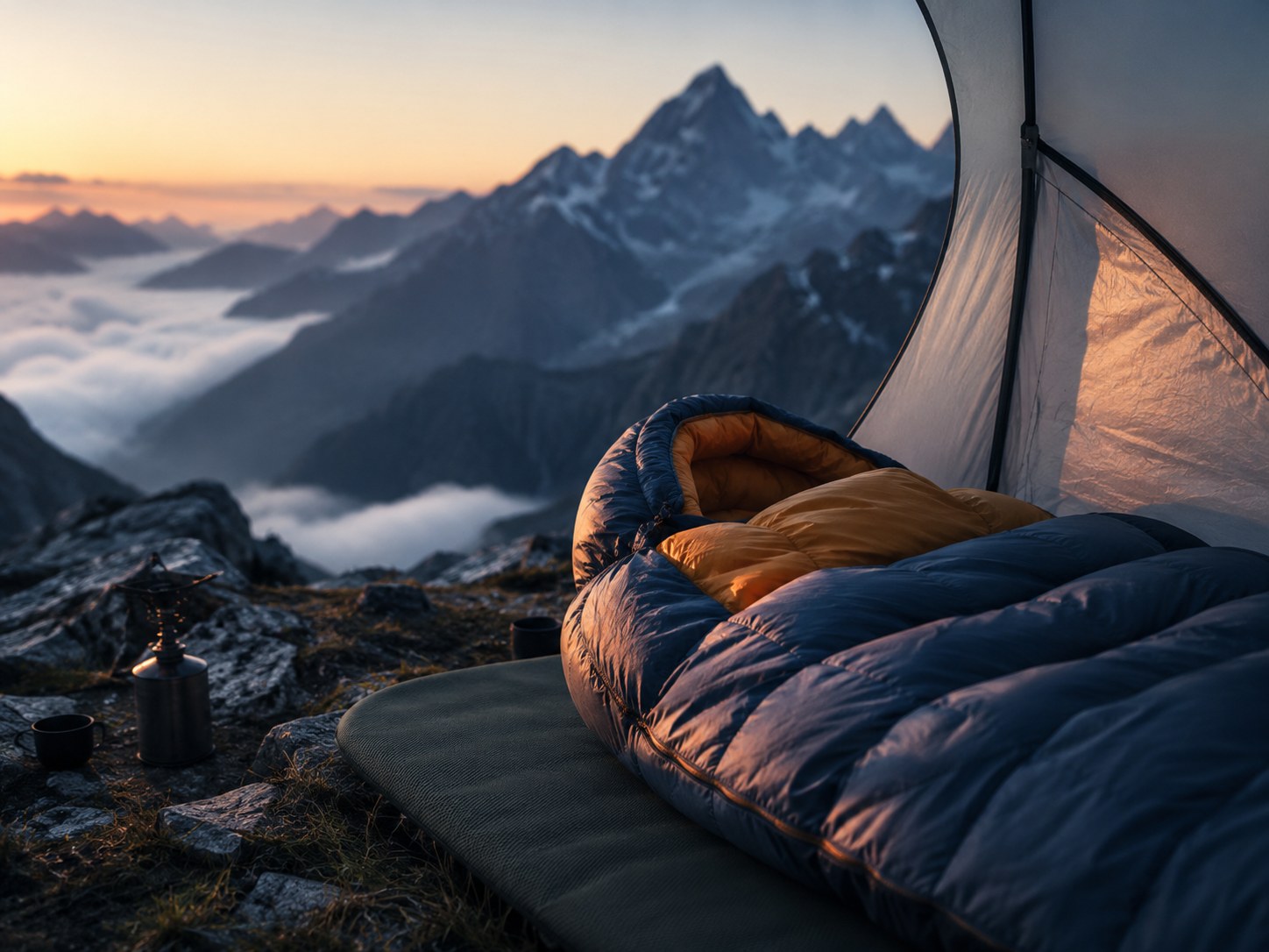 Sac de couchage premium en montagne